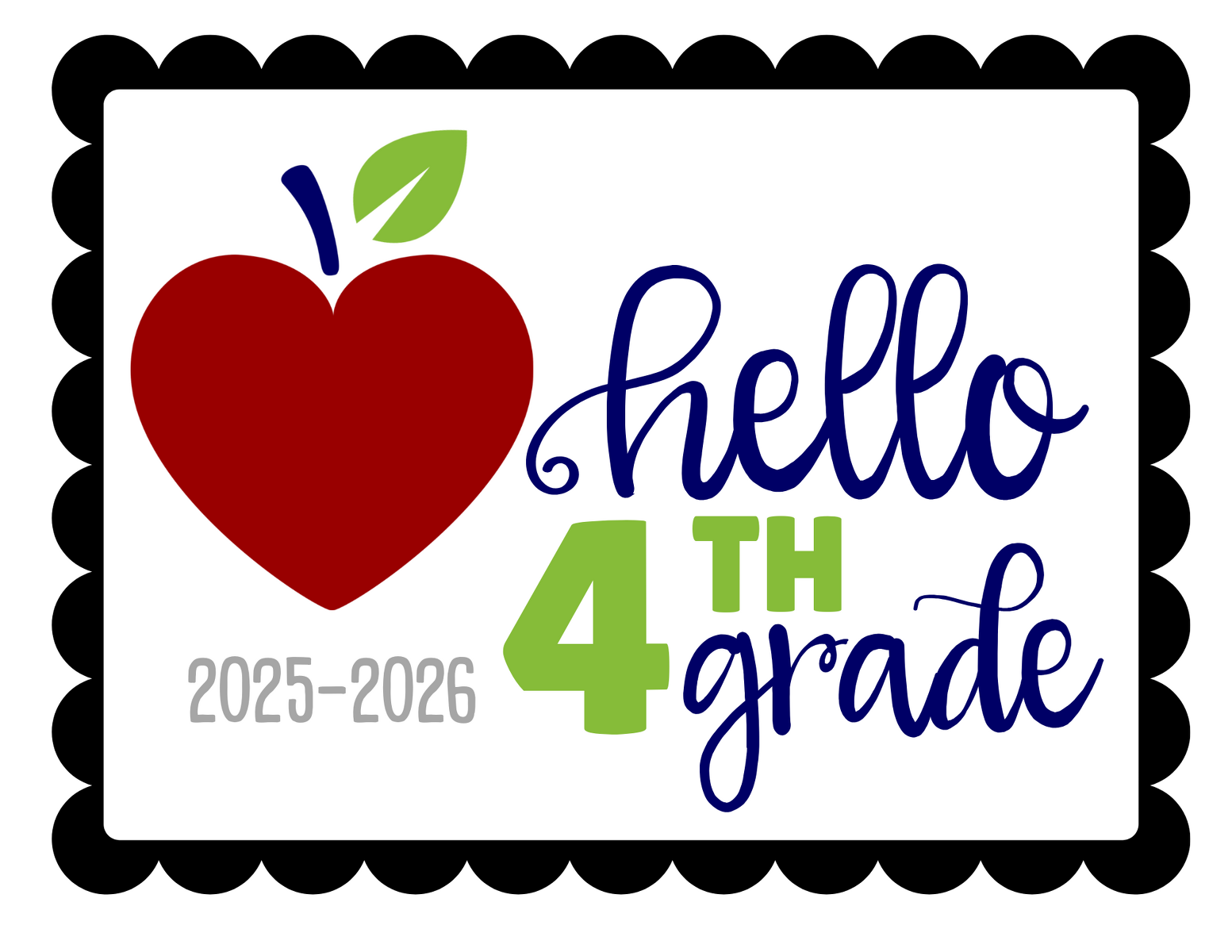 First Day of School Photo Prop Sign - Apple