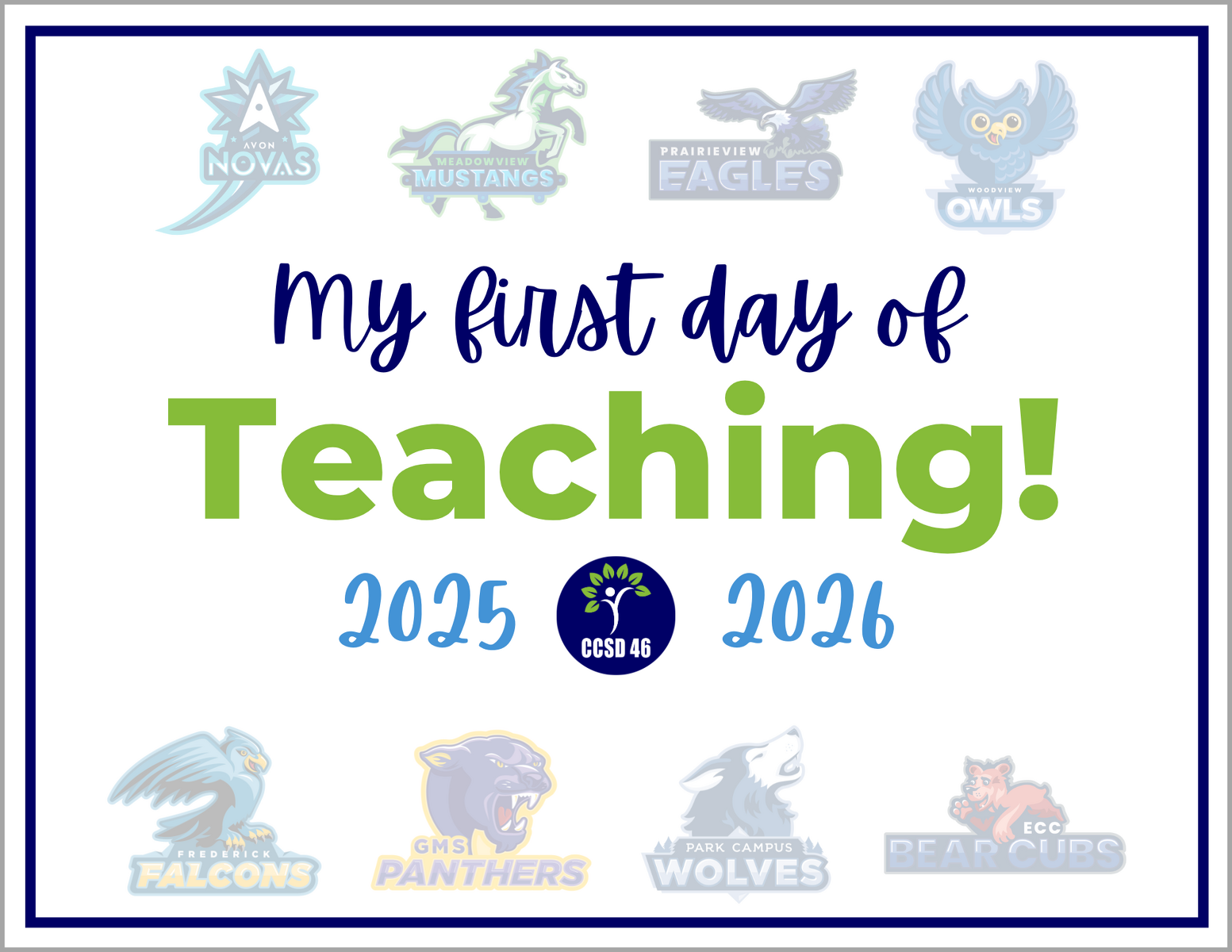 First Day of School Photo Prop Sign - Teacher