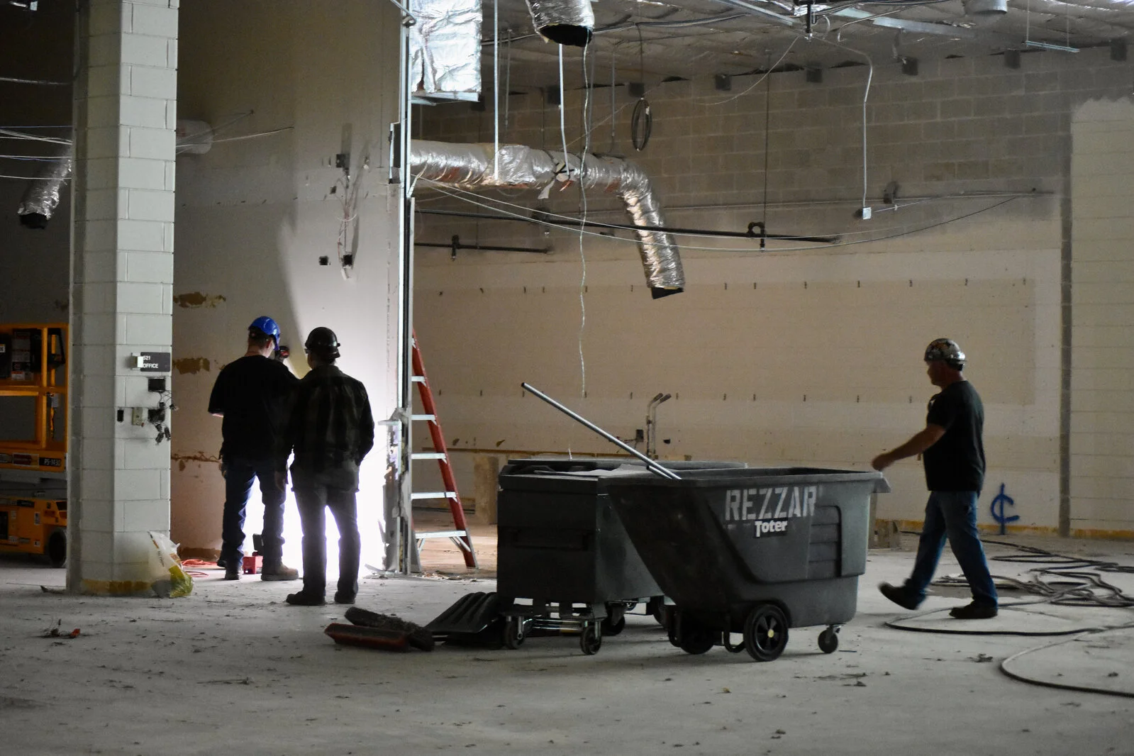 Construction work at Meadowview School Media Center