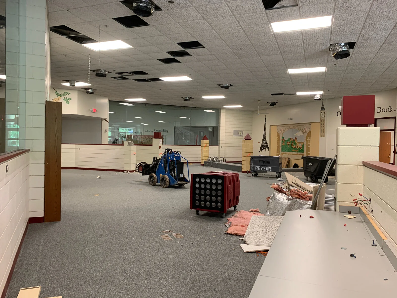 view of the media center with construction beginning