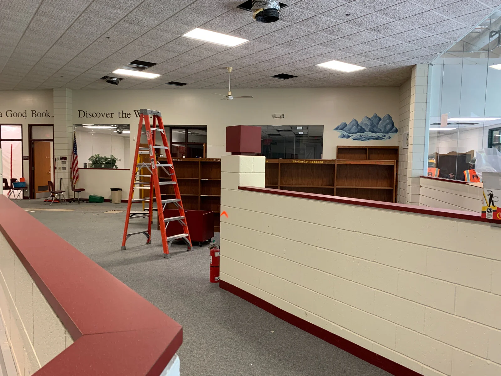 view of the media center with construction beginning