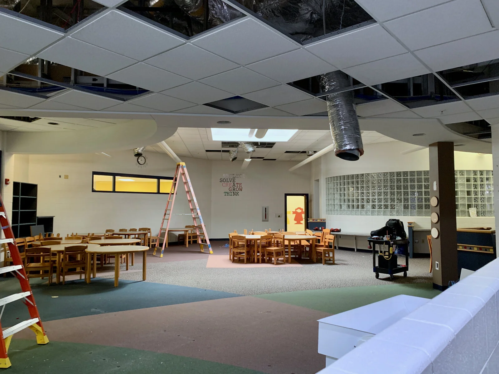 Prairieview School Media Center Construction during May 2026