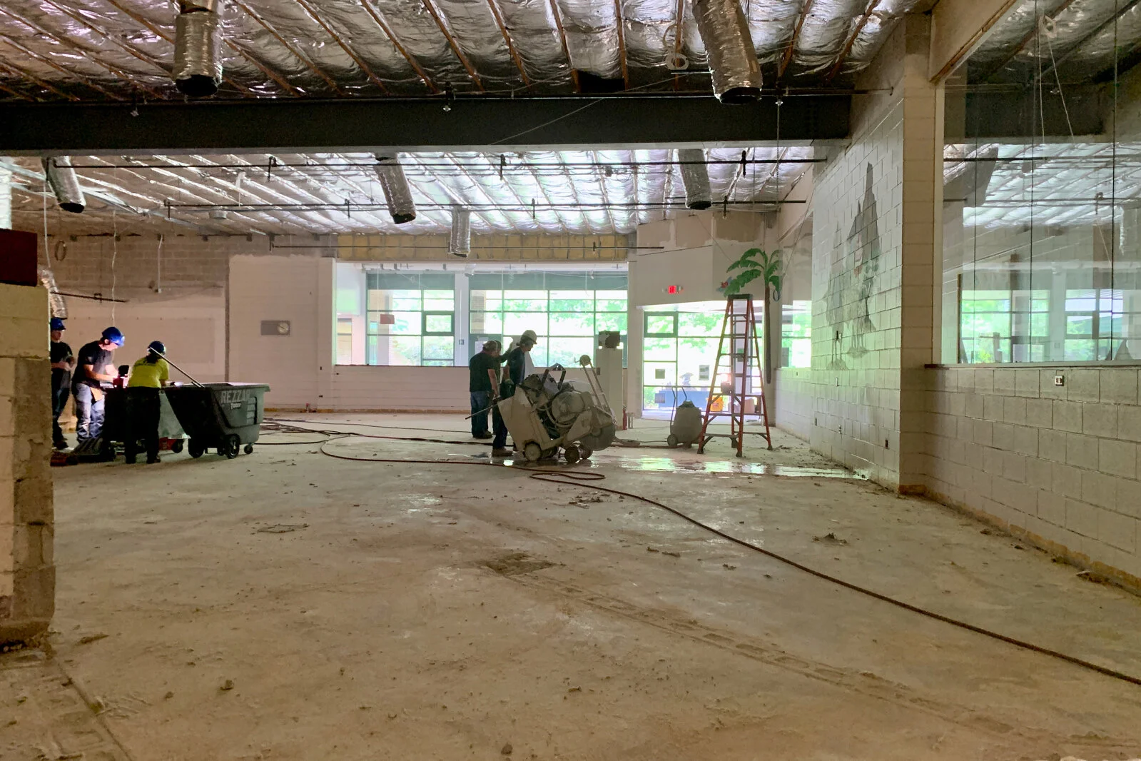 Construction work at Meadowview School Media Center