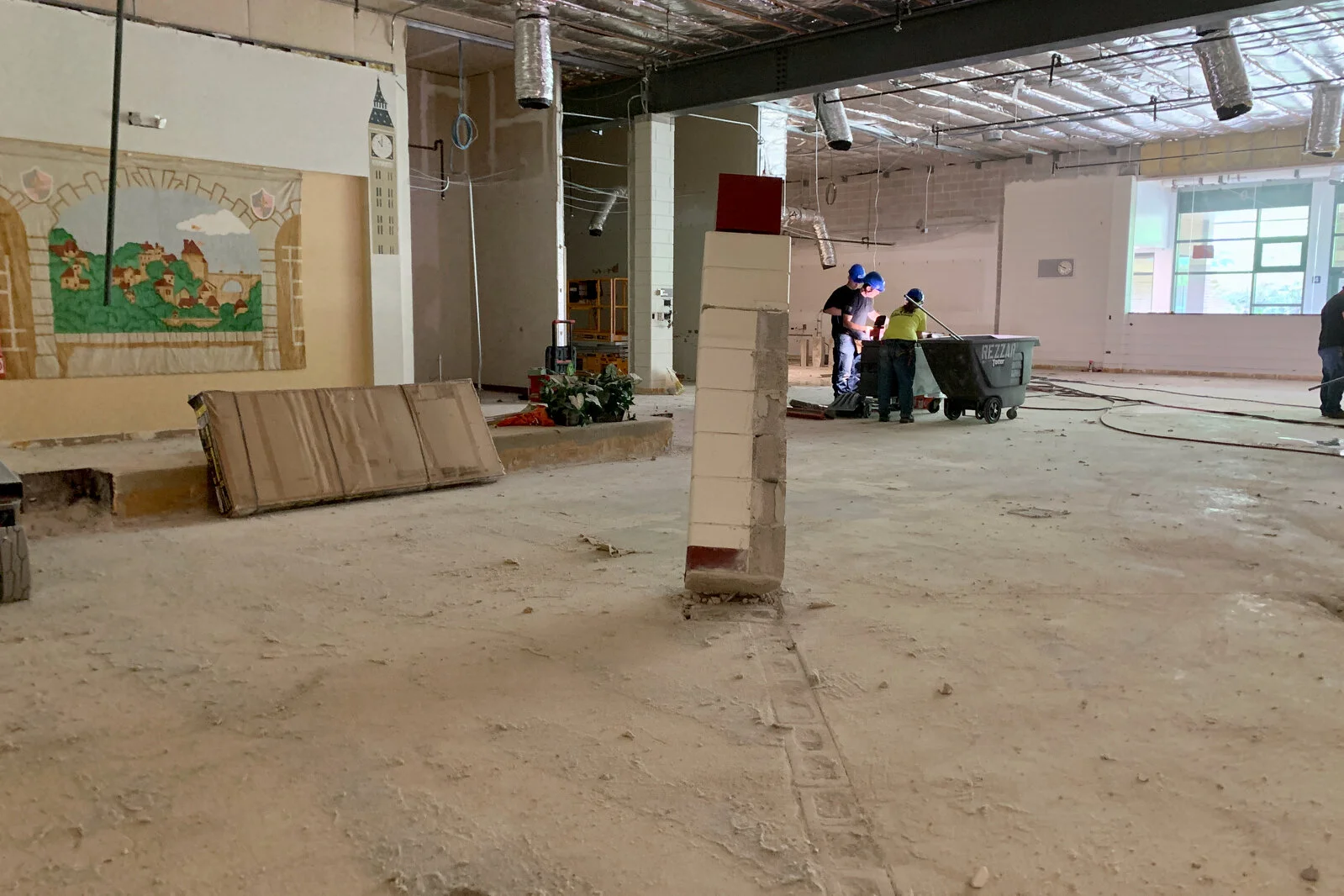 Construction work at Meadowview School Media Center