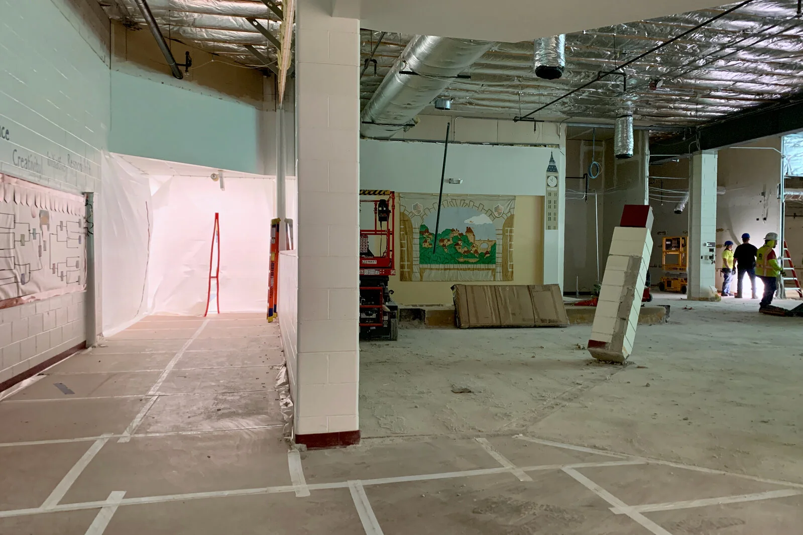 Construction work at Meadowview School Media Center