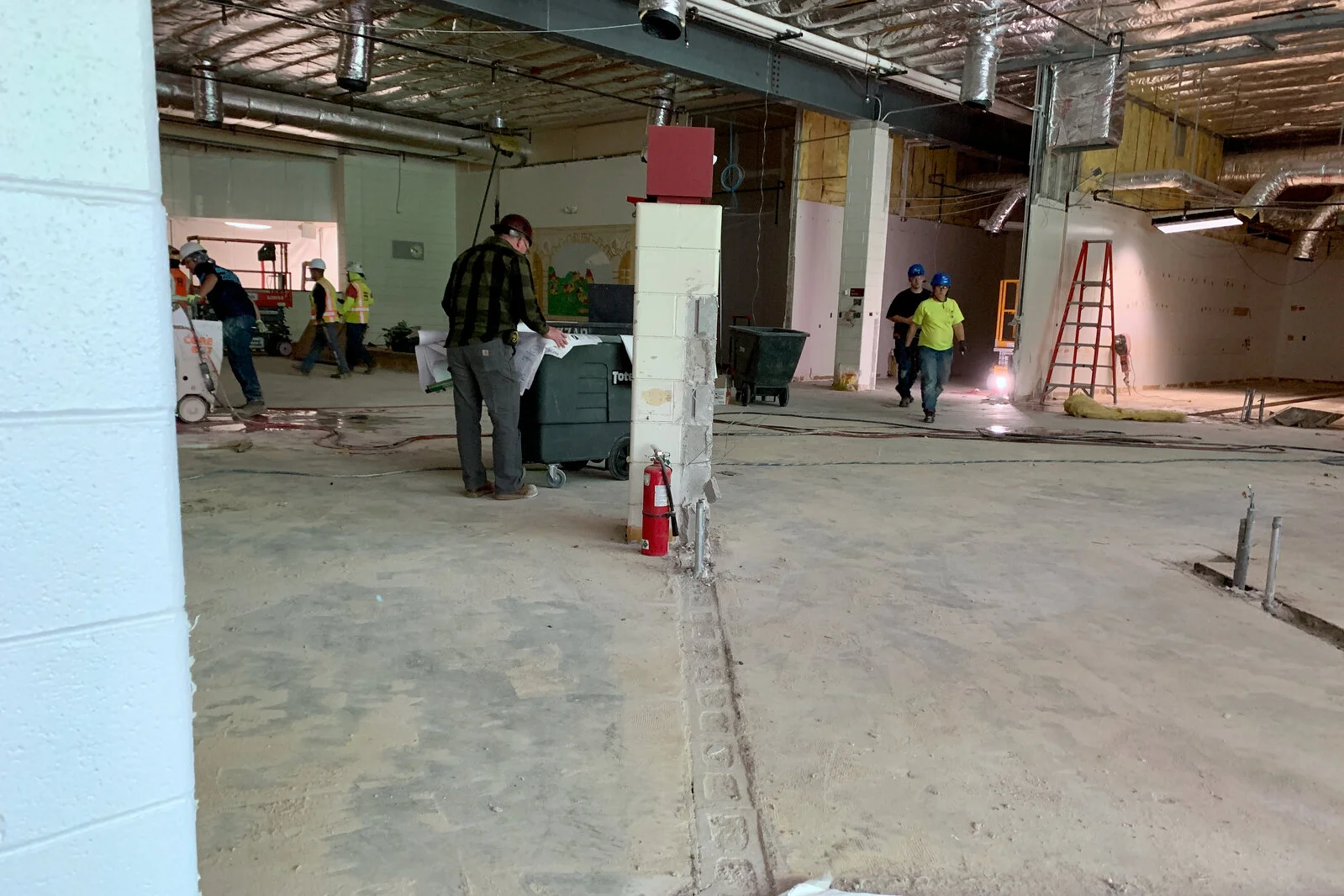 Construction work at Meadowview School Media Center