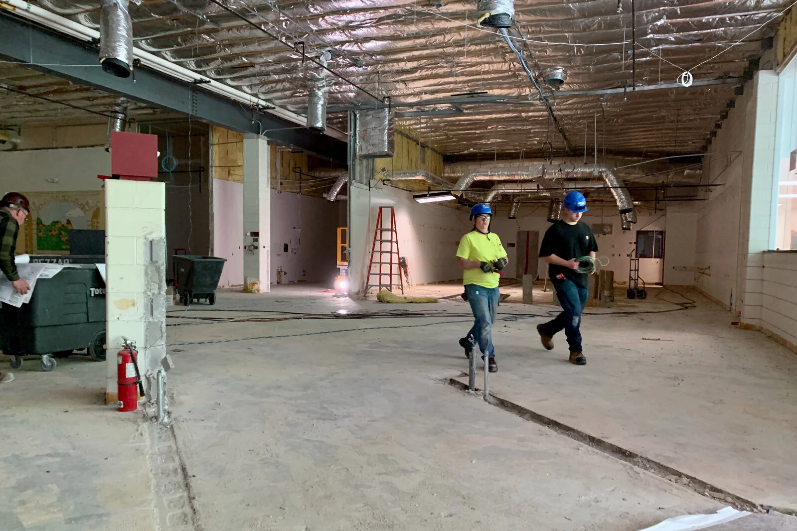Construction work at Meadowview School Media Center