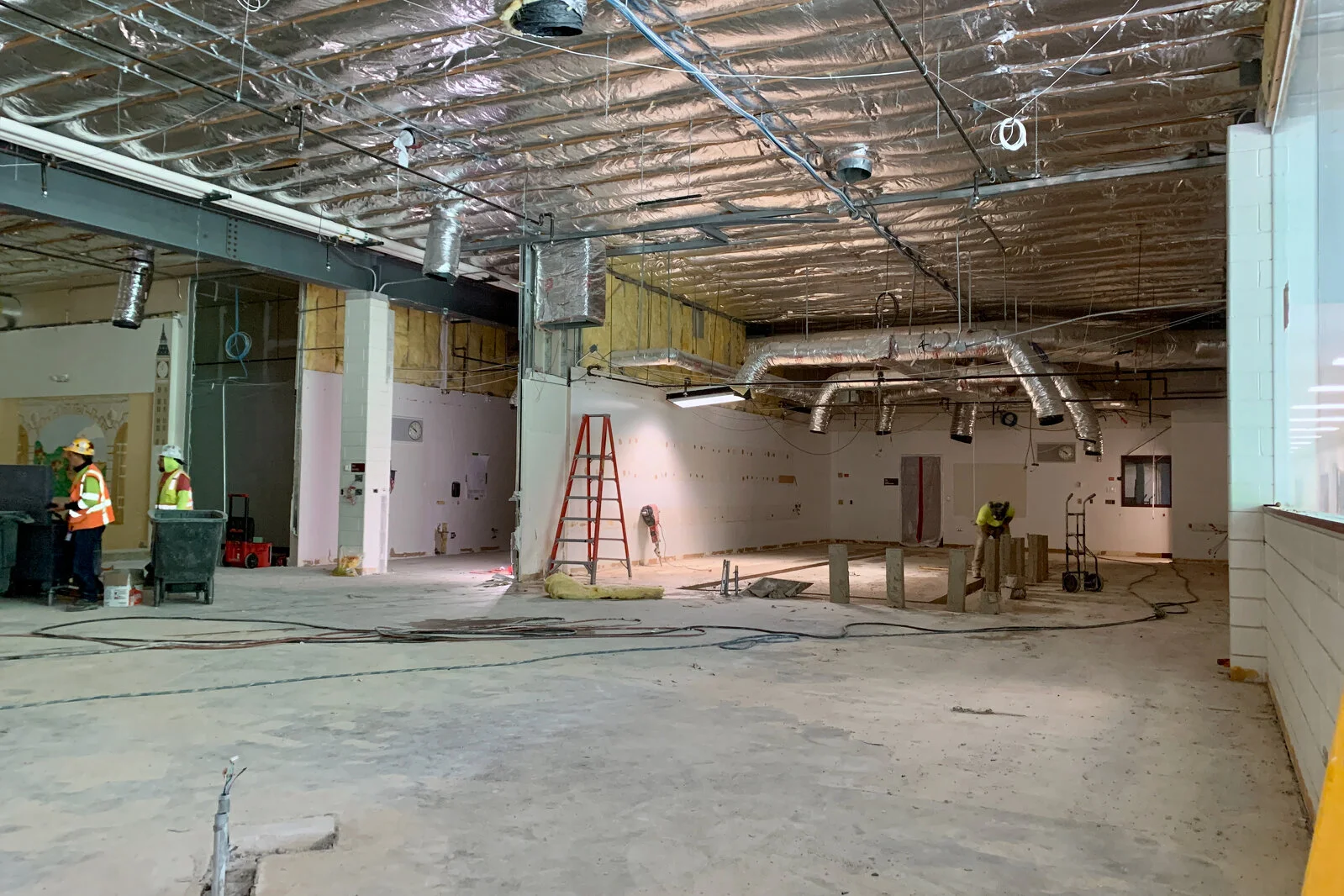 Construction work at Meadowview School Media Center
