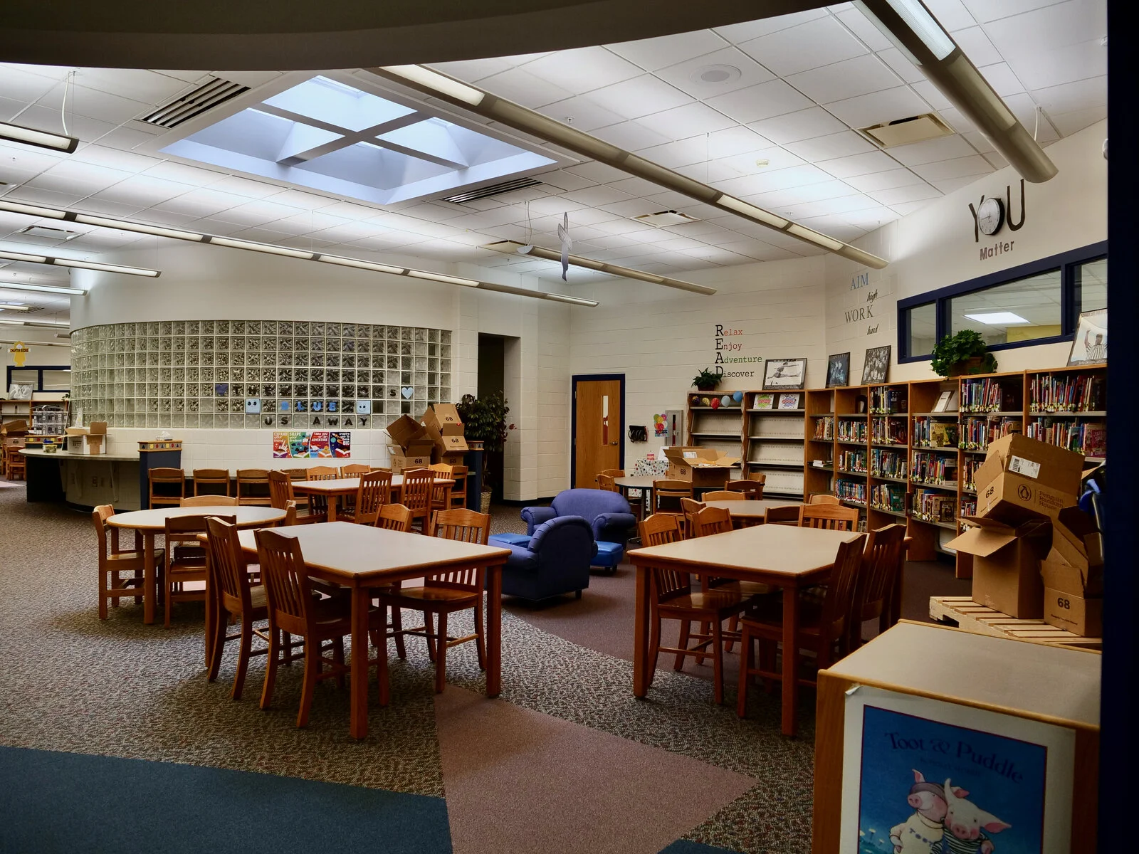 Prairieview School Media Center prior to demolition