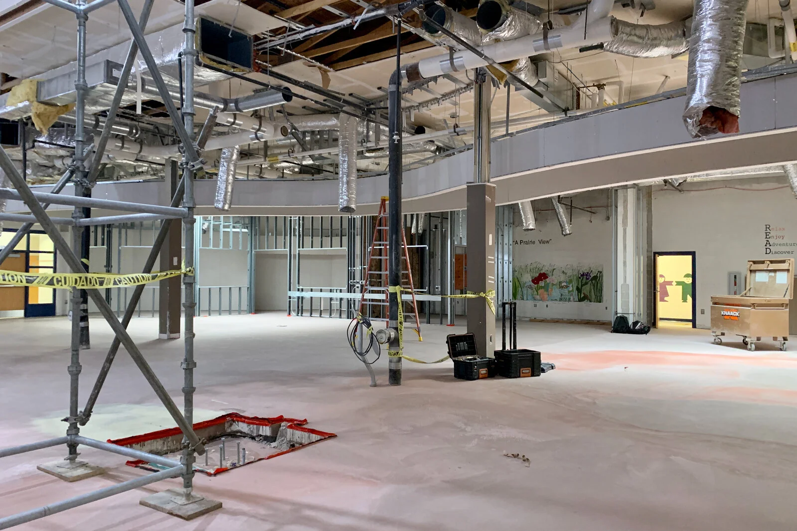 Prairieview School Media Center construction June 2026