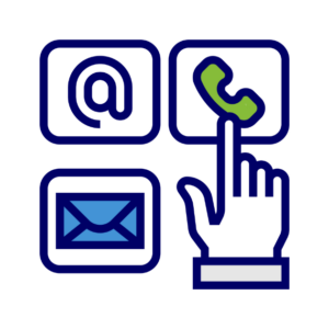 Graphics for phone, email, mail contact