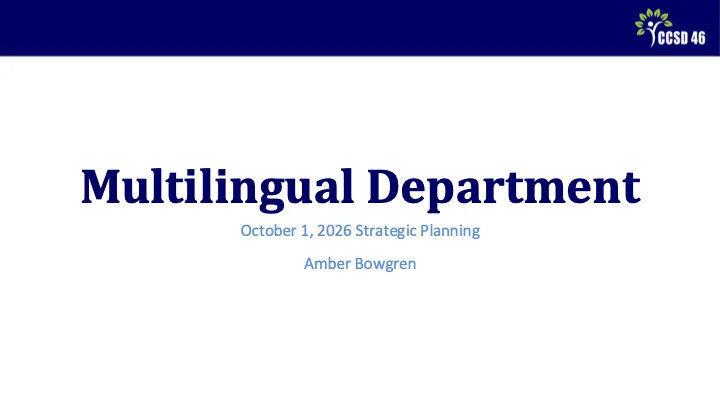 Strategic Planning Meetings 2 - Multilingual Presentation Slide 1 - Title