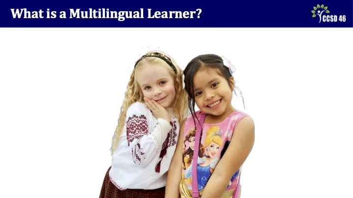 Strategic Planning Meetings 2 - Multilingual Presentation Slide 2 - Ms. Bowgren, ML Director explained the needs of Multilingual Learners in D46.